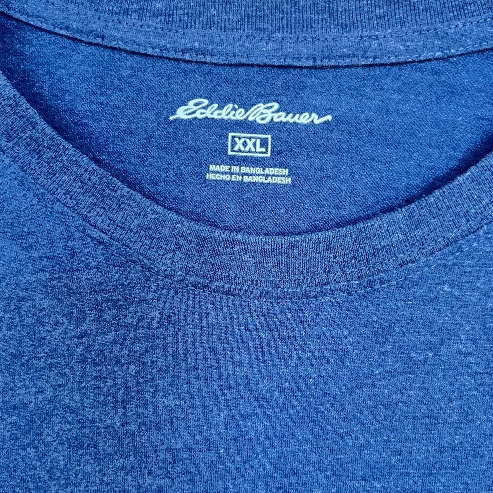 Eddie Bauer Long Sleeve Tshirt Adult XXL Blue Active Camping Fishing Workout